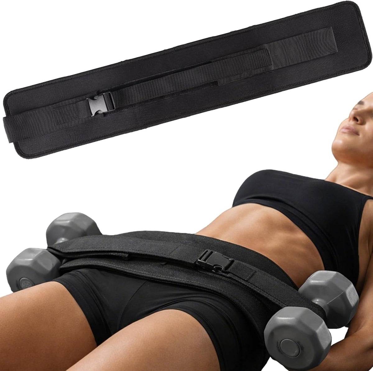 Elevate Your Workouts with Our Adjustable Hip Thrust Belt – Slip-Resistant Padding for Maximum Comfort and Support with Dumbbells, Kettlebells & Plates