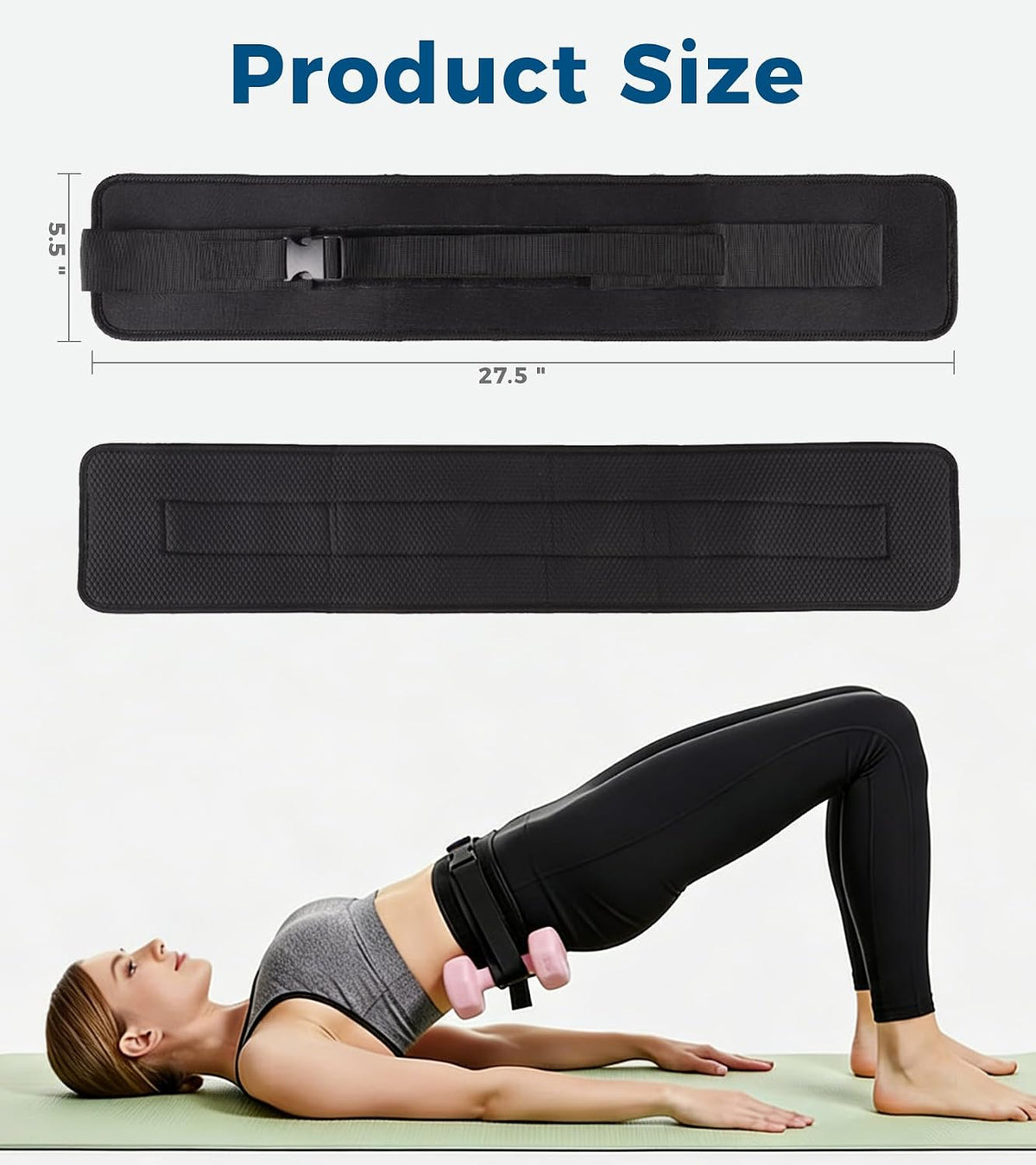 Elevate Your Workouts with Our Adjustable Hip Thrust Belt – Slip-Resistant Padding for Maximum Comfort and Support with Dumbbells, Kettlebells & Plates