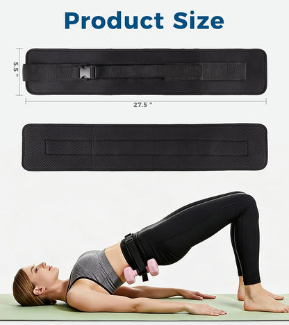 Elevate Your Workouts with Our Adjustable Hip Thrust Belt – Slip-Resistant Padding for Maximum Comfort and Support with Dumbbells, Kettlebells & Plates