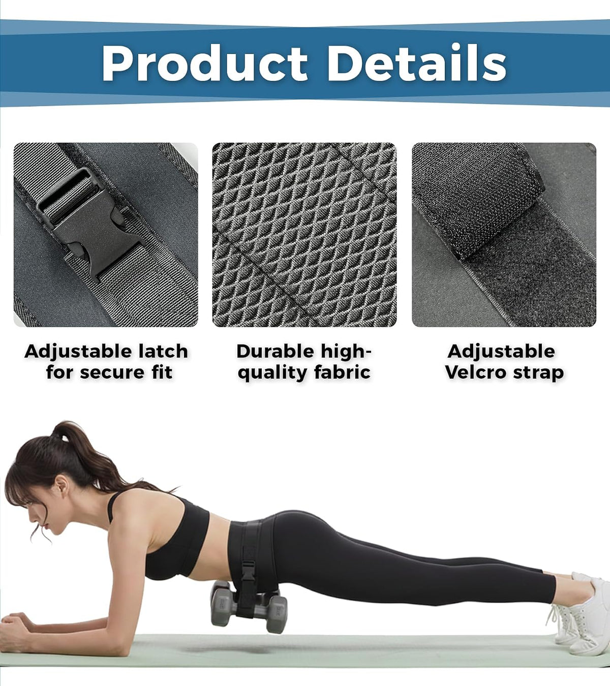 Elevate Your Workouts with Our Adjustable Hip Thrust Belt – Slip-Resistant Padding for Maximum Comfort and Support with Dumbbells, Kettlebells & Plates