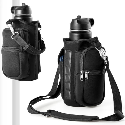 Revolutionary Magnetic Water Bottle Holder - Ultimate Gym Carrier Bag with Phone Pocket and 6 Strong Magnets